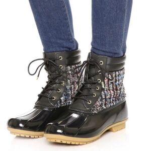 Sam Edelman Women's Multicolor Tweed Caldwell Lace Up Duck Boots Size 9 Euro 39